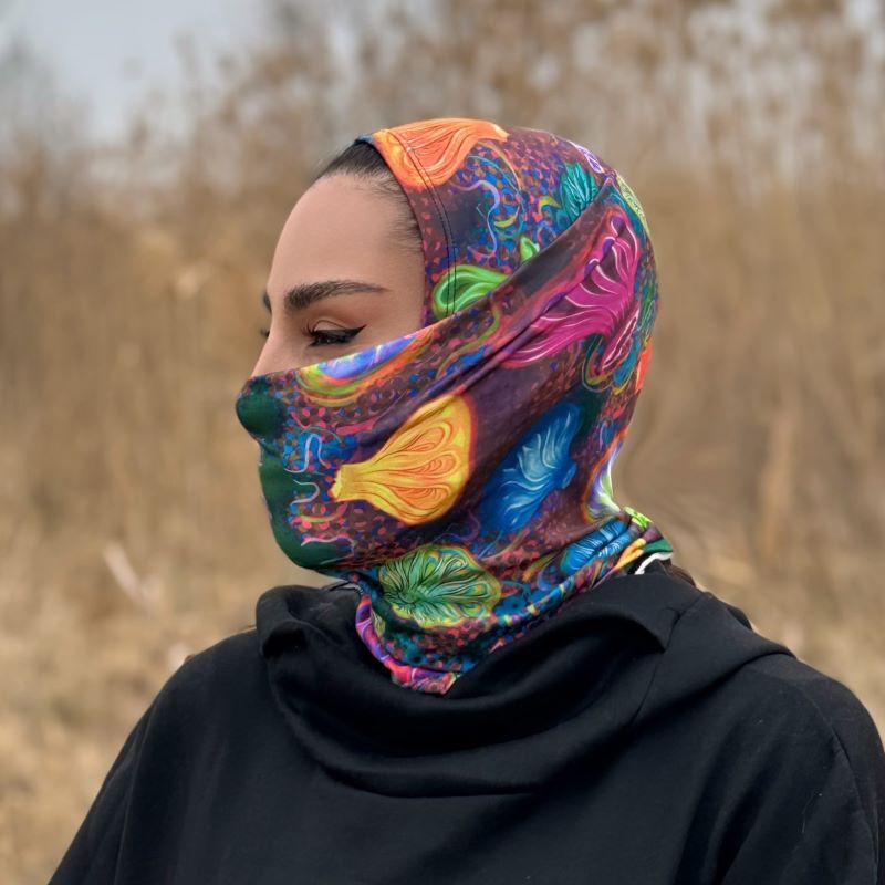 ნიღაბი ბაფი ხინკლები ხინკალი ბალაკლავა თავსაბურავი ქართული პრინტი ზამთარი