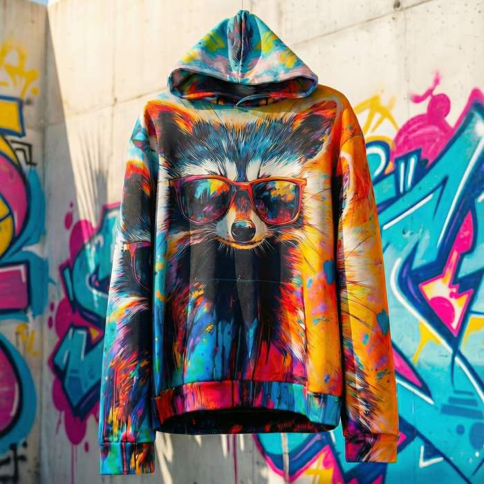 raccoons ენოტი ჰუდი ფერადი პრინტი ჰუდები სათვალე ცხოველი